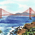 Beautiful Golden Gate Bridge San Francisco Bay Watercolor Painting by Irina Sztukowski Beautiful Golden Gate Bridge San Francisco Bay Watercolor Painting by Irina Sztukowski
