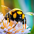 Bee and Flower Digital Art by Cindy's Creative Corner Bee and Flower Digital Art by Cindy's Creative Corner