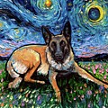 Belgian Malinois Painting by Aja Trier Belgian Malinois Painting by Aja Trier