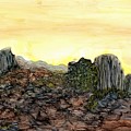 Between a rock and an arroyo Painting by Angela Marinari Between a rock and an arroyo Painting by Angela Marinari