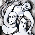 Big Bald and Boa Painting by Valerie White Big Bald and Boa Painting by Valerie White