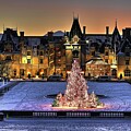 Biltmore Christmas Night All Covered In Snow by Carol Montoya