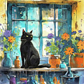 Black Cat In The Window by Tina LeCour