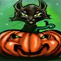 Black Cat n Pumpkin Digital Art by Kevin Middleton Black Cat n Pumpkin Digital Art by Kevin Middleton