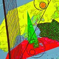Black Strings Left 111411 Mixed Media by Lew Hagood Black Strings Left 111411 Mixed Media by Lew Hagood