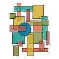 Mid Century Modern Blocks, Rectangles and Circles by DB Artist
