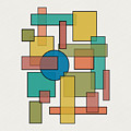 Mid Century Modern Blocks with Diagonal Background Digital Art by DB Artist Mid Century Modern Blocks with Diagonal Background Digital Art by DB Artist