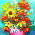 Blossoms Delight Palette Knife Oil painting by Patricia Awapara