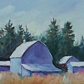 Blue Barns Painting by Sheila Romard Blue Barns Painting by Sheila Romard