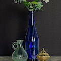 Blue glass Bottle with Flowers Brass Censer and Glass Jug Still Life Photograph by Pablo Avanzini Blue glass Bottle with Flowers Brass Censer and Glass Jug Still Life Photograph by Pablo Avanzini