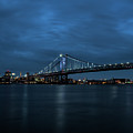 Blue Hour Over The Ben Franklin Bridge Photograph by Kristia Adams Blue Hour Over The Ben Franklin Bridge Photograph by Kristia Adams