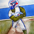 Blue Jays Baseball with The Hulk Mixed Media by Kelly Mills Blue Jays Baseball with The Hulk Mixed Media by Kelly Mills