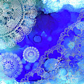 Blue Lace Abstract 58 Mixed Media by Lucie Dumas Blue Lace Abstract 58 Mixed Media by Lucie Dumas