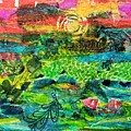 Blue Lagoon Mixed Media by Deborah Cherrin Blue Lagoon Mixed Media by Deborah Cherrin