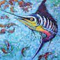 Blue Marlin Hunting Painting by Jyotika Shroff Blue Marlin Hunting Painting by Jyotika Shroff