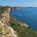 Blue Mediterranean Sea and limestone cliffs Photograph by Adriana Mueller Blue Mediterranean Sea and limestone cliffs Photograph by Adriana Mueller