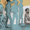Blue Nude Mixed Media by PJ Kirk Blue Nude Mixed Media by PJ Kirk