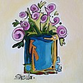 Blue Orange Vase Painting by Sheila Romard Blue Orange Vase Painting by Sheila Romard