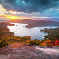 Blue Ridge Mountains Sunset - Lake Jocassee Gold Photograph by Dave Allen Blue Ridge Mountains Sunset - Lake Jocassee Gold Photograph by Dave Allen