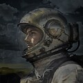 Bob Orsillo Art. Echoes of Horizon Sci-Fi Themed Astronaut Portrait Fine Art Print by Bob Orsillo