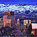 Boise Idaho Cityscape and Foothills Framed by Kevin Lester