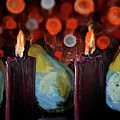 Bokeh Light Candles And Pears Painting by Lisa Kaiser Bokeh Light Candles And Pears Painting by Lisa Kaiser
