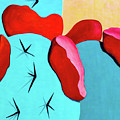 Bold Cactus with Red Flowers 44 Painting by Ted Clifton Bold Cactus with Red Flowers 44 Painting by Ted Clifton