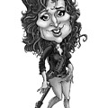 Bonnie Raitt, grayscale by Mike Scott