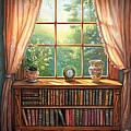 Bookshelf Below Window by Simone Edward Artwork