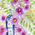 Bottle and Blooms Painting by Roxy Rich Bottle and Blooms Painting by Roxy Rich