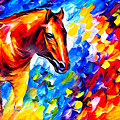 Brown horse portrait on a colorful blue, red and yellow background Digital Art by Nicko Prints Brown horse portrait on a colorful blue, red and yellow background Digital Art by Nicko Prints