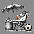 Bull Terrier Drinking a Beer by Jindra Noewi