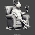 Bull Terrier Drinking a Wine by Jindra Noewi