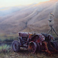 Burned Tractor. Cherry Orchard on the Columbia River, WA. by Sasha S Fair