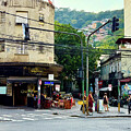 Bustling Street Corner in Rio by Leslie Brashear