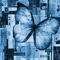 Butterfly Effect-Square Format in blue Painting by Hailey E Herrera Butterfly Effect-Square Format in blue Painting by Hailey E Herrera