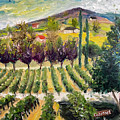 Cabernet Lot at Oak Mountain Winery Painting by Roxy Rich Cabernet Lot at Oak Mountain Winery Painting by Roxy Rich