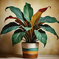 Calathea In Pot 1 by Tracey Lee Cassin