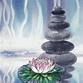 Calm Peaceful Relaxing Zen Rocks Cairn With Flower Meditative Spa Collection Watercolor Art VIII Painting by Irina Sztukowski Calm Peaceful Relaxing Zen Rocks Cairn With Flower Meditative Spa Collection Watercolor Art VIII Painting by Irina Sztukowski