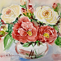 Camellias and Roses by Ingrid Dohm