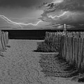 Canet France Beach Lightning  by Chuck Kuhn
