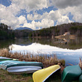 Canoes at Mirror Lake NC Square by Bob Pardue