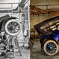 Car - Garage - It's just how we did things 1919 - Side by Side Photograph by Mike Savad