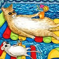 Cat 373 mouse Pool Painting by Lucie Dumas Cat 373 mouse Pool Painting by Lucie Dumas