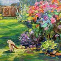 Cat in the Garden Painting by Madeleine Shulman Cat in the Garden Painting by Madeleine Shulman