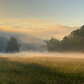 Cataloochee Valley Sunrise Panorama, Great Smoky Mountains, North Carolina Photograph by Dawna Moore Photography