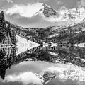 Center Panel 2 of 3 - Maroon Bells Mountain Landscape Panoramic BW - Aspen Colorado Photograph by Gregory Ballos Center Panel 2 of 3 - Maroon Bells Mountain Landscape Panoramic BW - Aspen Colorado Photograph by Gregory Ballos