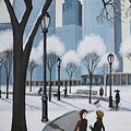 Central Park New York puppies dog Painting by Debbie Criswell Central Park New York puppies dog Painting by Debbie Criswell