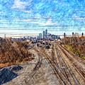 Charlotte Skyline from Matheson Bridge Digital Art by SnapHappy Photos Charlotte Skyline from Matheson Bridge Digital Art by SnapHappy Photos