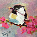 Chickadee 5 Painting by Roxy Rich Chickadee 5 Painting by Roxy Rich